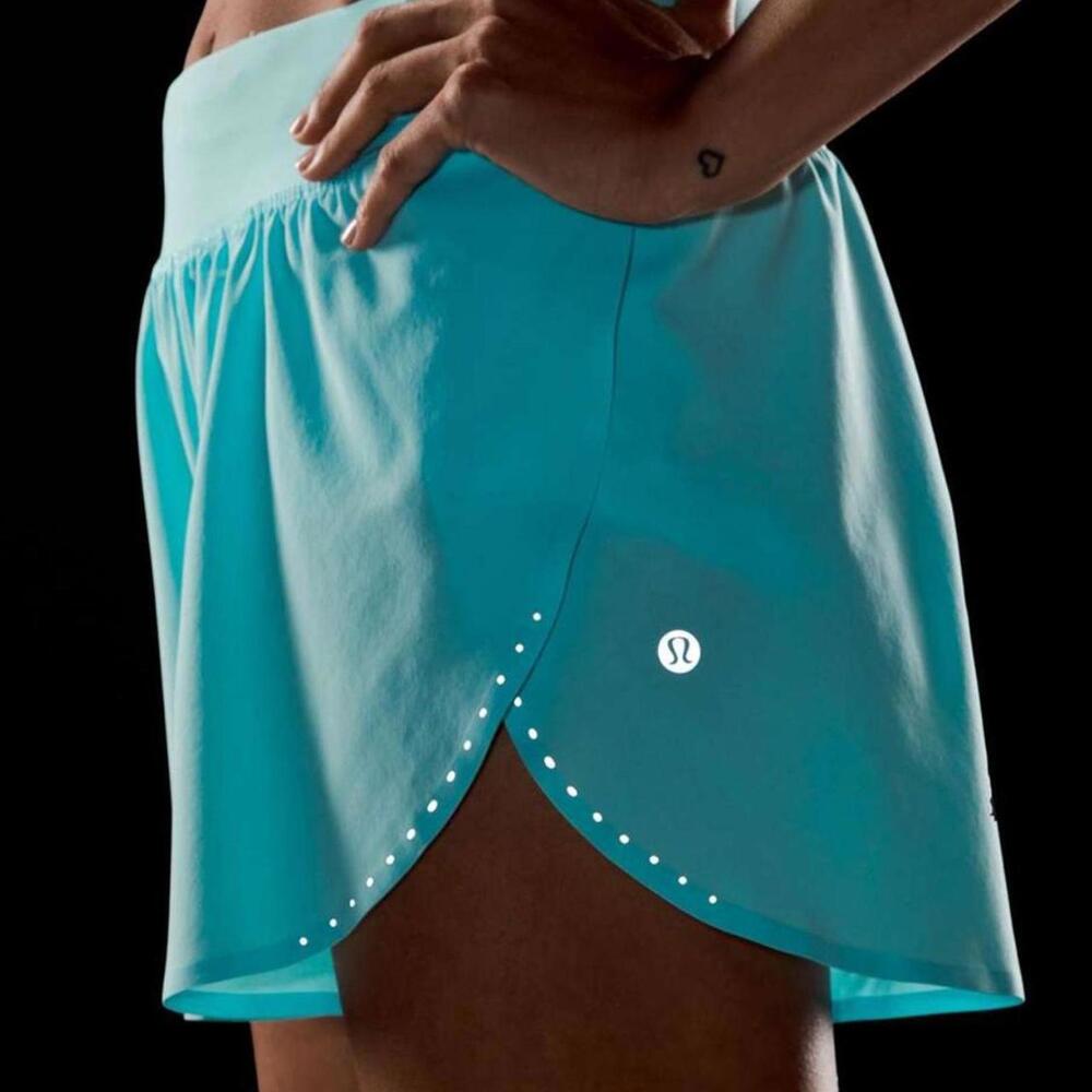 Lululemon Fast and Free Reflective High-Rise Classic-Fit Shorts 3" in Cyan Blue